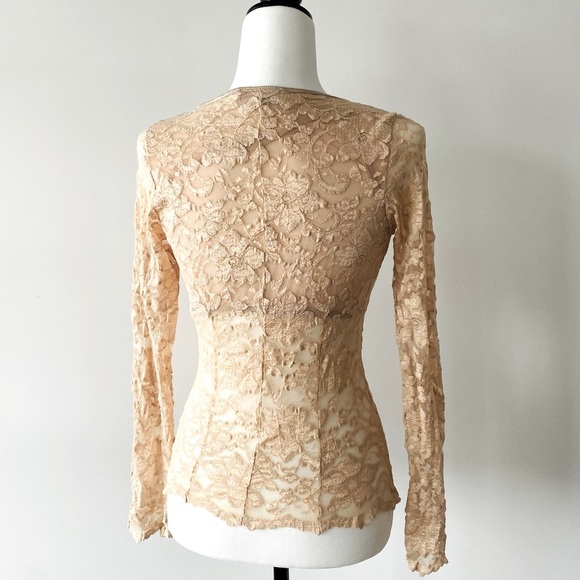 Lace Sweetheart Long Sleeve Top - Picture 3 of 15